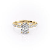 2.0 CT Elongated Cushion Cut Hidden Halo Pave Setting Moissanite Engagement Ring 10